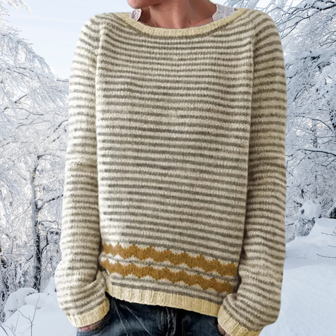 Agnes™ | Stribet Fair Isle Striktrøje