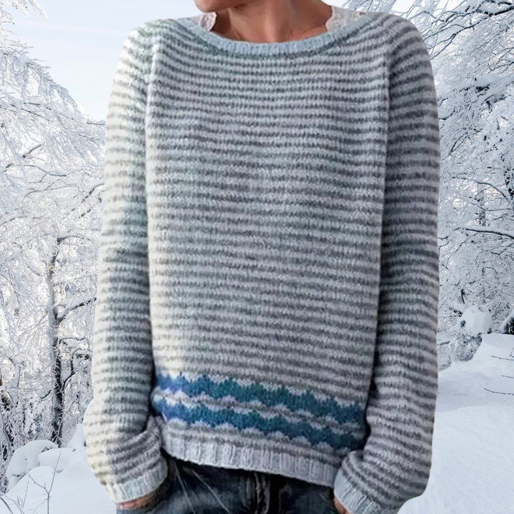 Agnes™ | Stribet Fair Isle Striktrøje