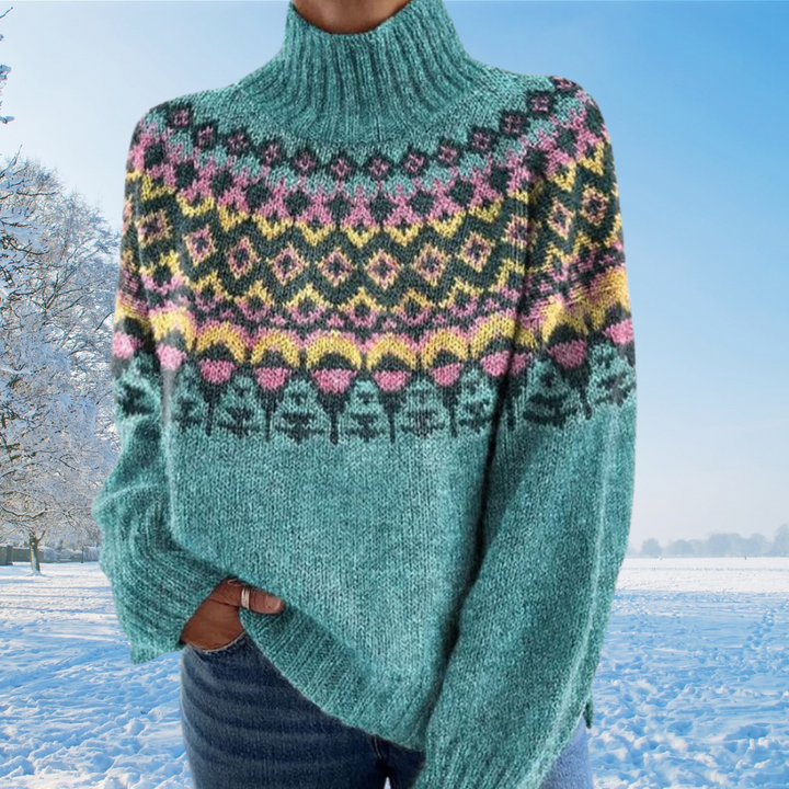 Annie™ | Dame Fair Isle Rullekrave Sweater